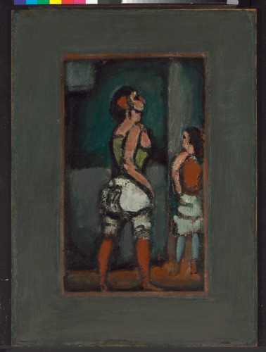 TWO FEMALE CIRCUS RIDERS