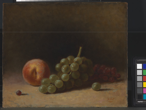 Still Life with Peach and Grapes