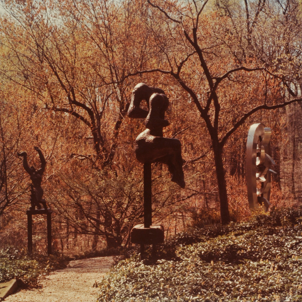 ZADKINE, 'MAY, 1940: THE DESTROYED CITY.' PHOTOGRAPH TAKEN IN THE WURTZBURGER SCULPTURE GARDEN (ORIGINAL SITE, TIMBERLANE)