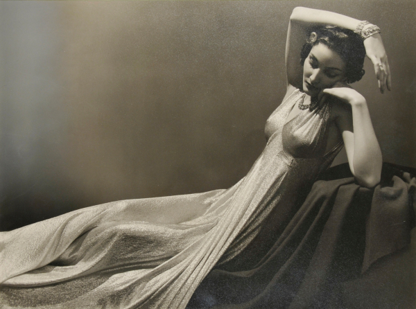 SILVER AND MAUVE LAMÉ DIRECTOIRE DRESS