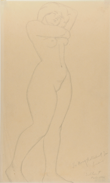 STANDING NUDE WITH RAISED ARMS