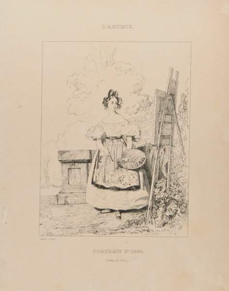 WOMAN HOLDING PALETTE AND PAINTBRUSH