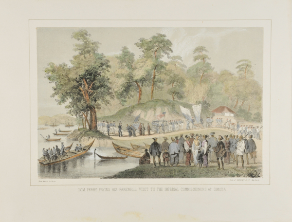 COMMANDER PERRY PAYING HIS FAREWELL TO THE IMPERIAL COMMISSIONERS AT SIMODA