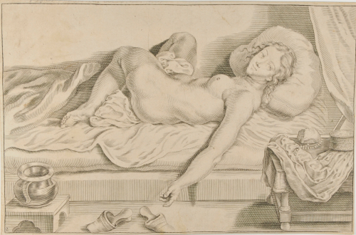 NUDE WOMAN RECLINING ON A COUCH