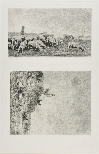 DOG KEEPING WATCH; DAWN (THE SONG OF THE COCK)