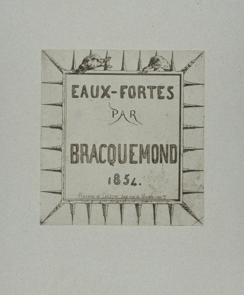 TITLE PAGE FOR THE PROPOSED PORTFOLIO "EAUX-FORTES PAR BRAQUEMOND"