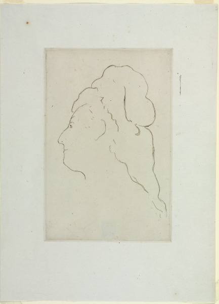 PROFILE OF EVA GONZALÈS, TURNED TO THE LEFT