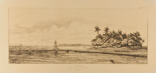 OCEANIA: FISHING, NEAR ISLANDS WITH PALMS IN THE UEA OR WALLIS GROUP, 1845