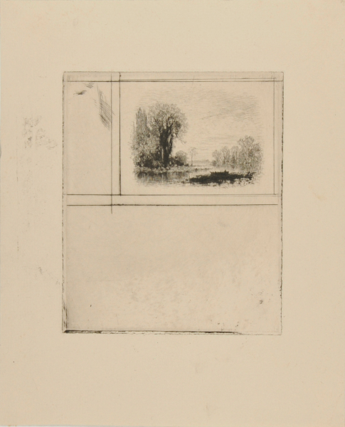 RIVER SCENE, WITH A SMALL BOAT