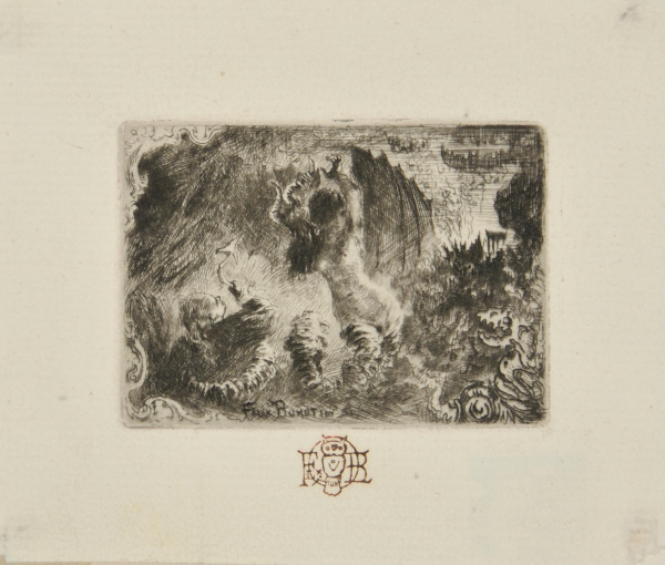 FIRST VIGNETTE FROM THE BOOK "JACQUES CAZOTTE, LE DIABLE AMOUREUX (PARIS: QUANTIN, 1878)"