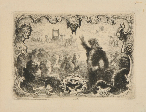 THIRD VIGNETTE FROM THE BOOK "JACQUES CAZOTTE, LE DIABLE AMOUREUX (PARIS: QUANTIN, 1878)"