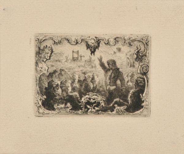 THIRD VIGNETTE FROM THE BOOK "JACQUES CAZOTTE, LE DIABLE AMOUREUX (PARIS: QUANTIN, 1878)"