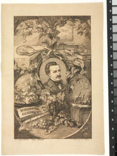 FRONTISPIECE FOR THE BOOK "OEUVRES NOUVELLES DE CHAMPFLEURY: LES AMIS DE LA NATURE (PARIS: POULET-MALASSIS ET DE BROISE, 1859)