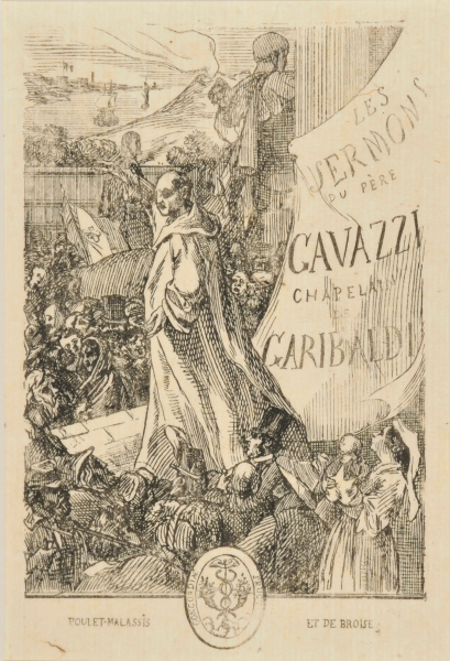 FRONTISPIECE FOR THE BOOK "LES SERMONS DU PÈRE GAVAZZI, CHAPELAIN DE GARIBALDI"