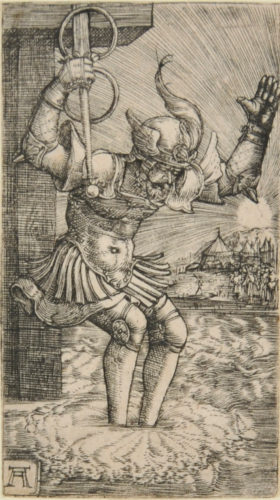 HORATIUS COCLES LEAPING INTO THE TIBER RIVER