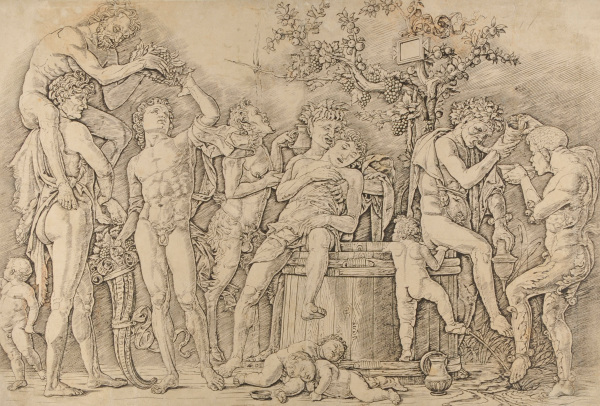 BACCHANALIAN GROUP WITH A WINE PRESS