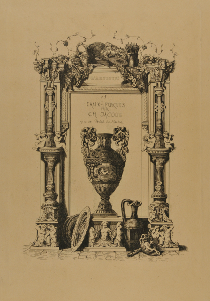 TITLE PLATE FROM THE SERIES "15 EAUX-FORTES PAR CH. JACQUE"