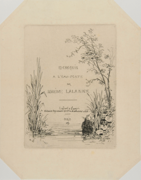 TITLE PAGE FOR THE SERIES "12 CROQUIS À L'EAU-FORTE PAR MAXIME LALANNE"