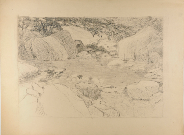 Stream with Rocks (recto); Stream with Rocks (verso)