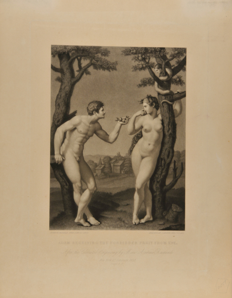 ADAM RECEIVING THE FORBIDDEN FRUIT FROM EVE