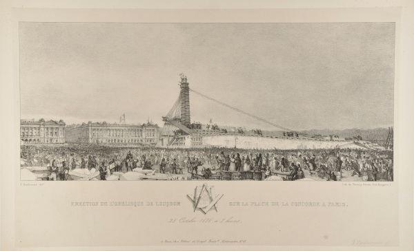 ERECTION OF THE LUXOR OBELISK AT THE PLACE DE LA CONCORDE ON OCTOBER 25, 1836 AT THREE O'CLOCK