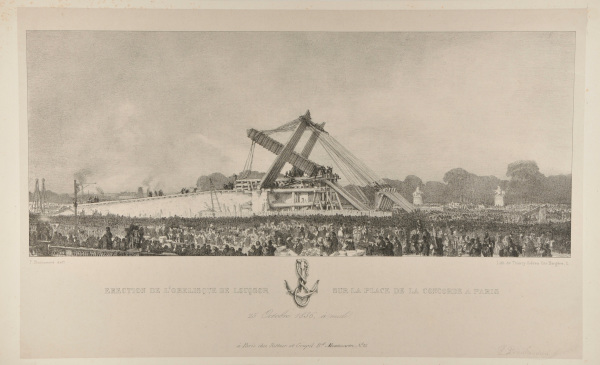 ERECTION OF THE LUXOR OBELISK AT THE PLACE DE LA CONCORDE ON OCTOBER 25, 1836 AT NOON
