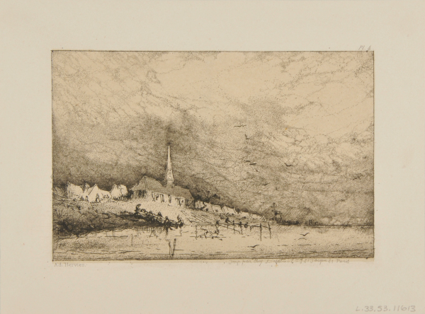 VILLAGE WITH CHURCH BY THE SEA