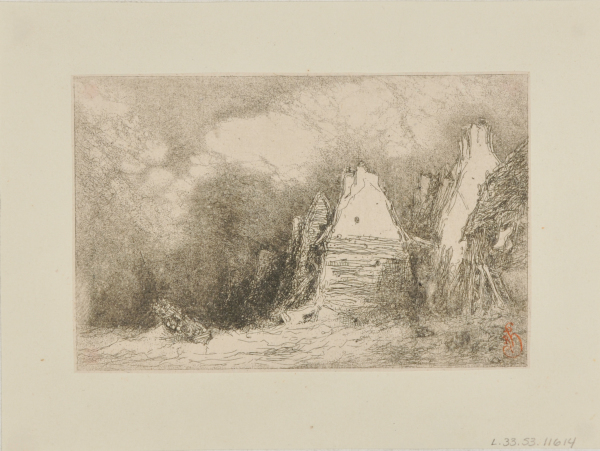 From Croquis de Voyage de 1843: Boat at Sea near Houses