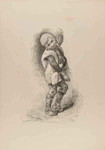 LITTLE BOY WITH ARMS RAISED