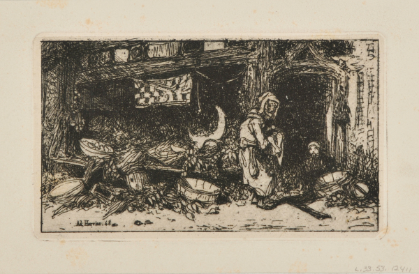 Old Woman Near Her Market Stall