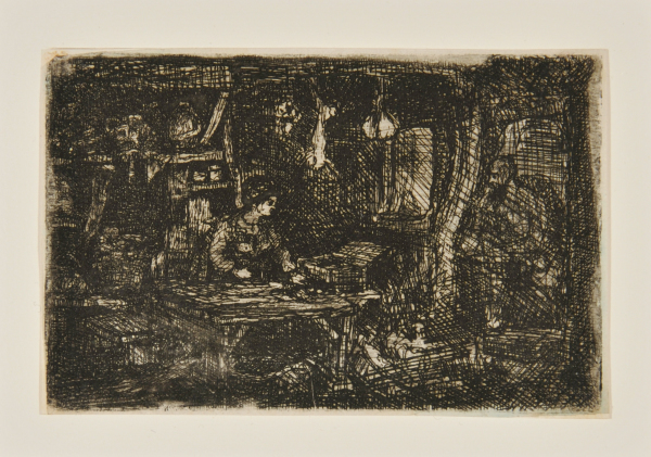 Interior with Woman at a Table and a Man at the Door