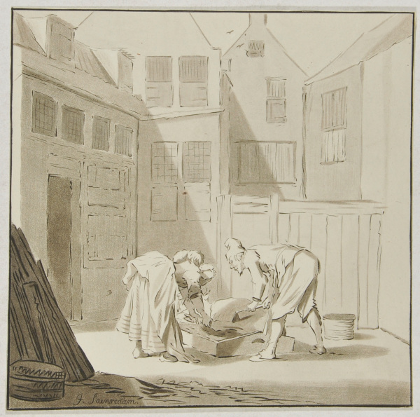 Les Deux bouchers dans une cour