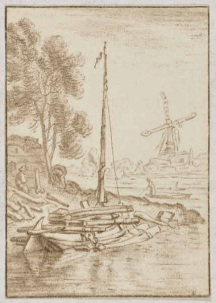 LANDSCAPE WITH RIVER AND WINDMILL