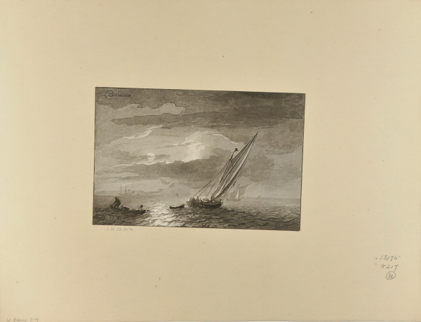 Marine, effet de soleil couchant, after Bakhuizen