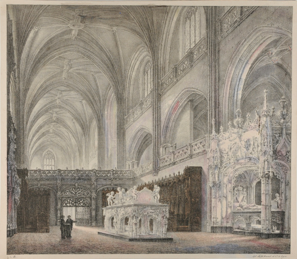 INTERIOR VIEW OF THE CHURCH AT BROU BOURG, AIN