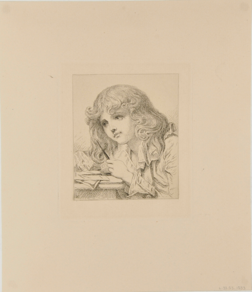 Head of a child, drawing