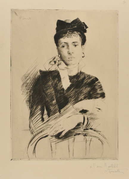 PARISIAN LEANING ON A CHAIR