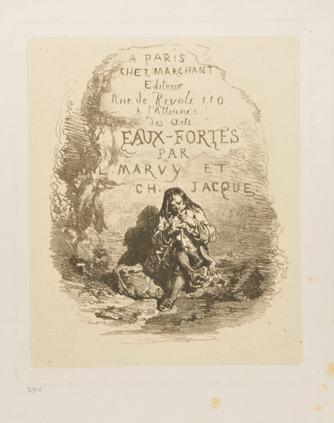 TITLE PLATE FROM THE SERIES "EAUX-FORTES PAR L. MARVY ET CH. JACQUE"