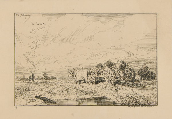 LANDSCAPE: WAGON HARNESSED BY OXEN