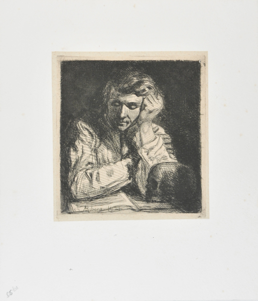 READER, LEANING ON ELBOWS