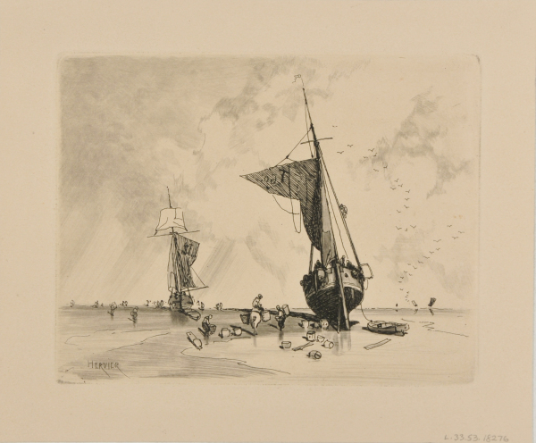 Boats Docked at Low Tide