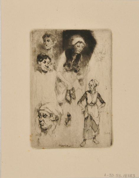 SKETCH: WOMAN HOLDING A PAIR OF SHOES, WOMAN WITH FISTS ON HER HIPS, ETC.