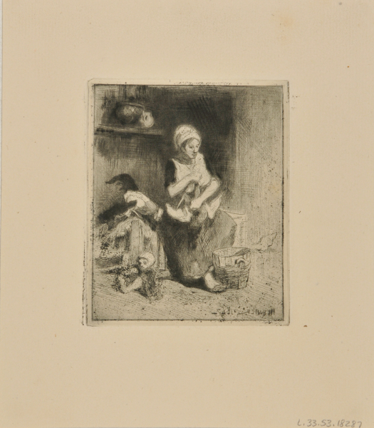 WOMAN PLUCKING A HEN