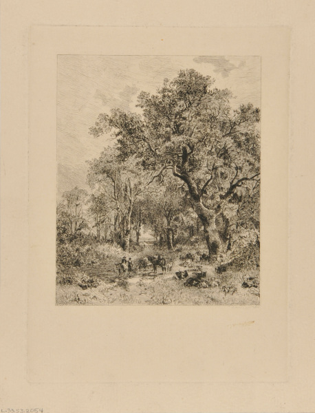 Landscape with Couple Tending Cattle in a Clearing of a Forest