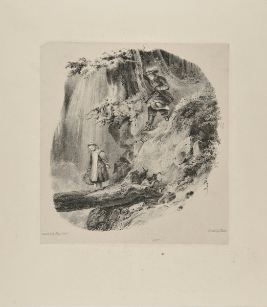 Man Following Young Girl with a Basket