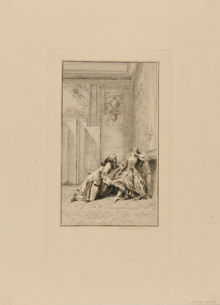MAN KNEELING AT WOMAN'S FEET AND KISSING HER HAND