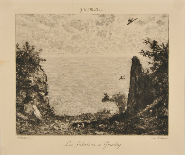 Les Falaises à Gruchy, after Millet