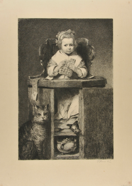 Little Girl Eating a Waffle