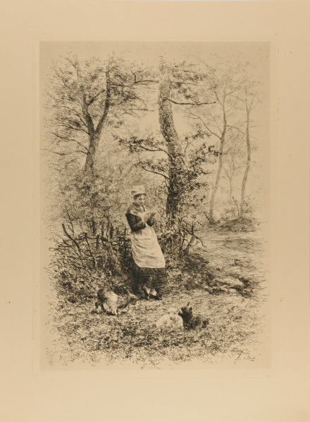 WOMAN WITH GOATS
