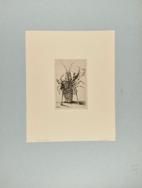 CARTE DE VISITE, WITH LOBSTER ON CRUTCHES